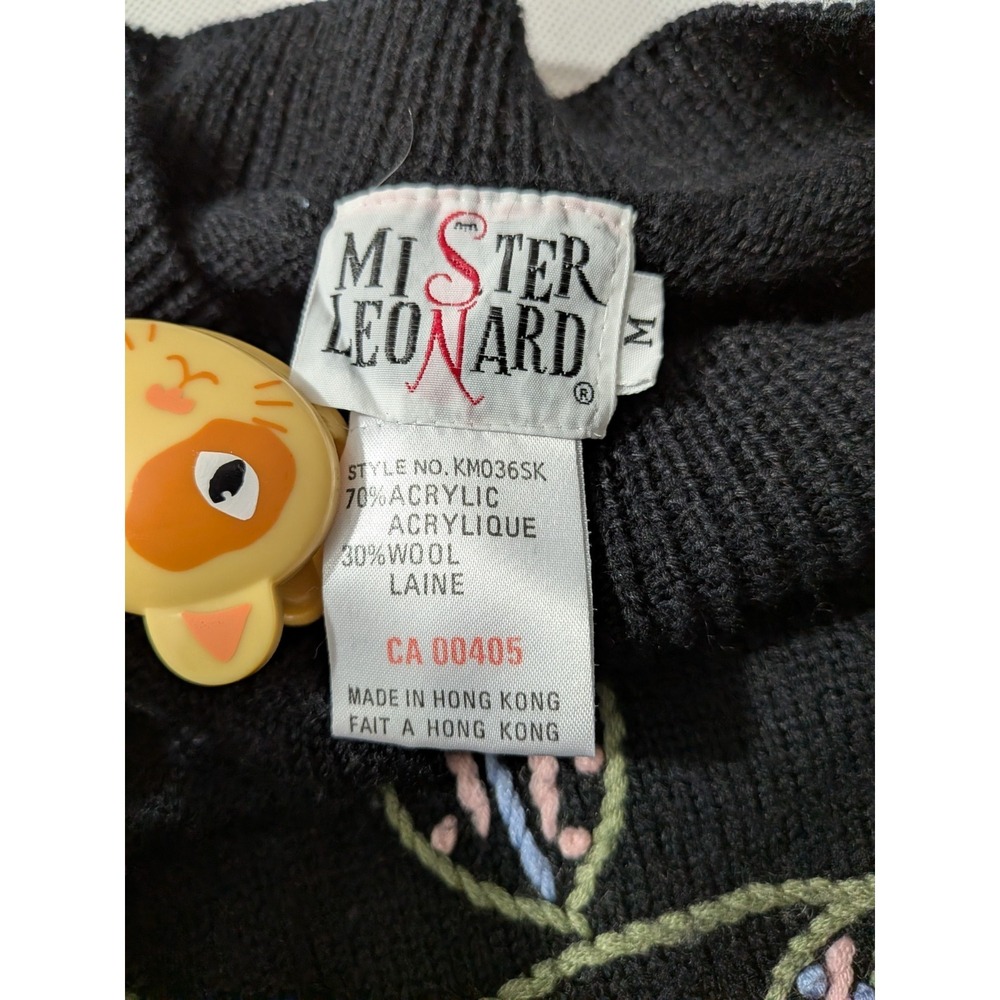 Vintage Embroidered Floral Mister Leonard Sweater women's M made in Hong Kong - Picture 4 of 8